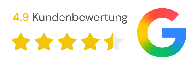 4,9 von 5 Sternen — Google Kundenbewertungen